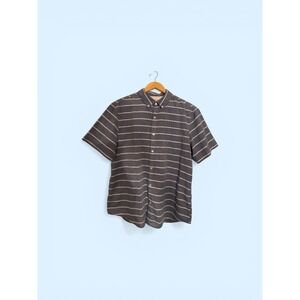 penguin mens polo shirt Blue With White Pin Stripe Large